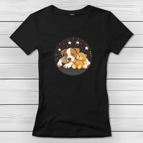 Amstaffos póló nőknek fekete színben