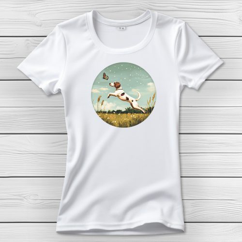 Angol pointeres póló nőknek fehér színben