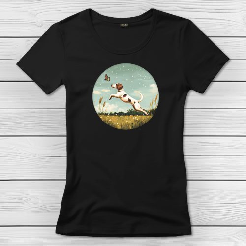 Angol pointeres póló nőknek fekete színben