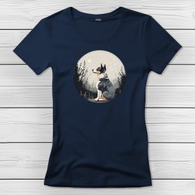 Ausztrál pásztorkutyás póló nőknek sötétkék színben