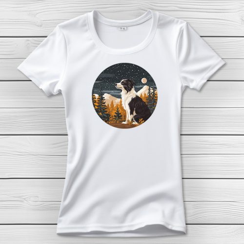 Border collies póló nőknek fehér színben