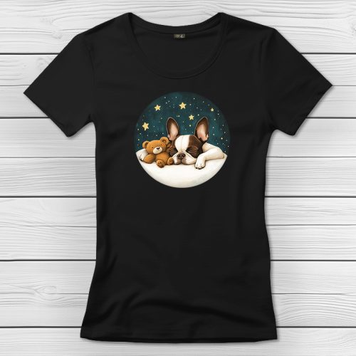 Boston terrieres póló nőknek fekete színben