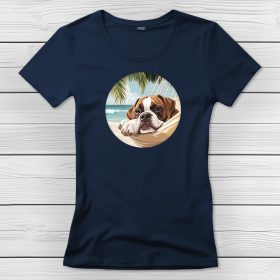 Boxeres póló nőknek sötétkék színben