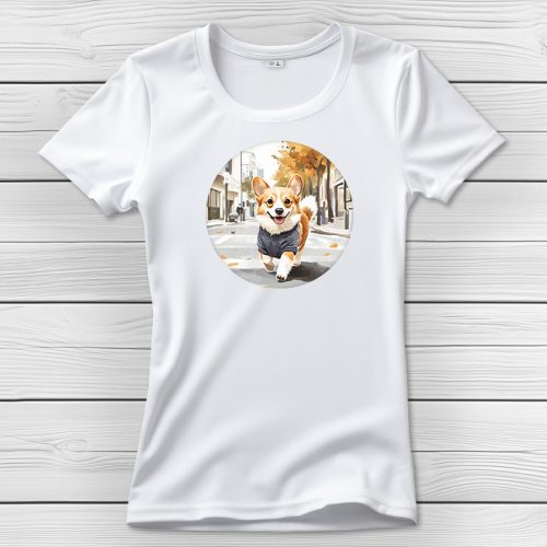 Corgis póló nőknek fehér színben