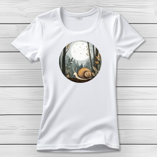 Csigás póló nőknek fehér színben