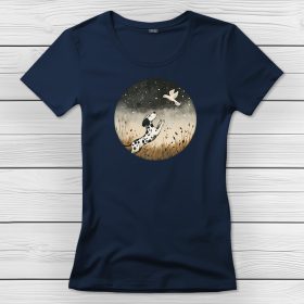 Dalmatás póló nőknek sötétkék színben