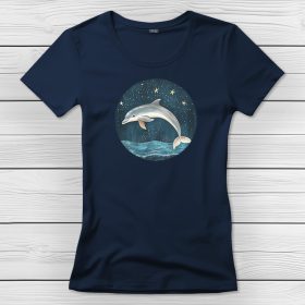 Delfines póló nőknek sötétkék színben