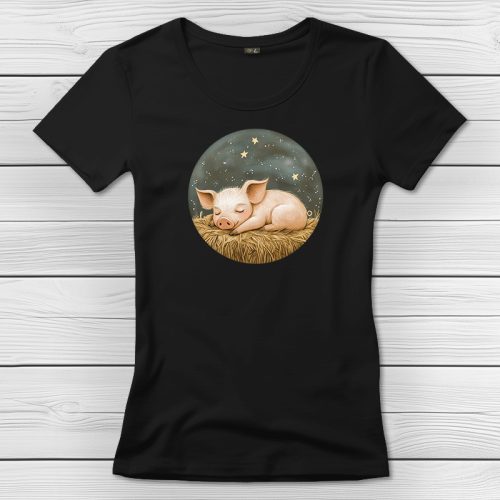 Malacos póló nőknek fekete színben