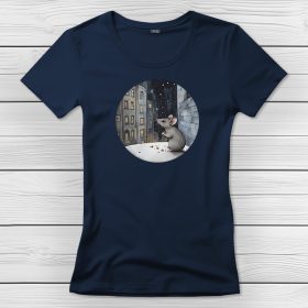 Egeres póló nőknek sötétkék színben