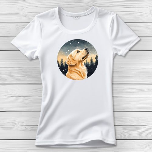 Golden retrieveres póló nőknek fehér színben