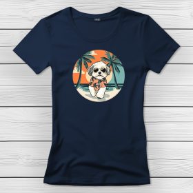 Havanesés póló nőknek sötétkék színben