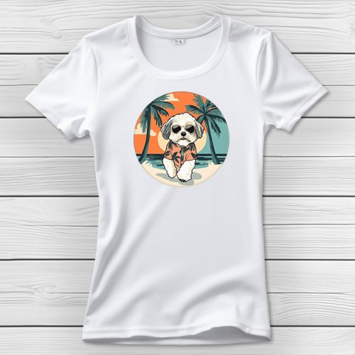 Havanesés póló nőknek fehér színben