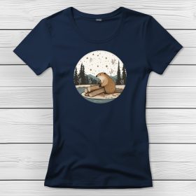 Hódos póló nőknek sötétkék színben