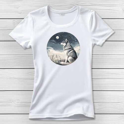 Huskys póló nőknek fehér színben