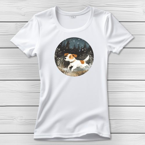 Jack russel terrieres póló nőknek fehér színben