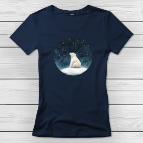 Jegesmedvés póló nőknek sötétkék színben