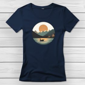 Kacsás póló nőknek sötétkék színben