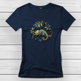 Kaméleonos póló nőknek sötétkék színben