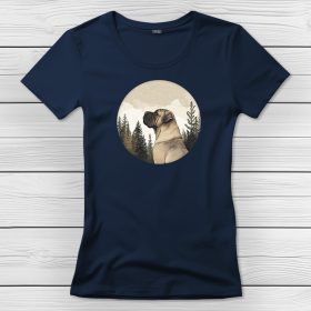 Masztiffos póló nőknek sötétkék színben