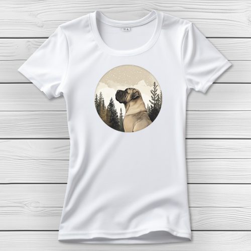 Masztiffos póló nőknek fehér színben