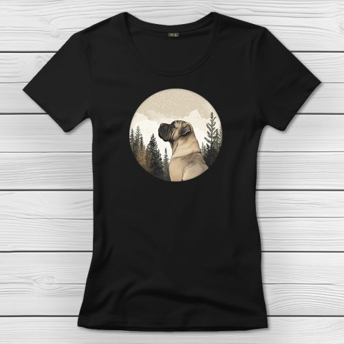 Masztiffos póló nőknek fekete színben