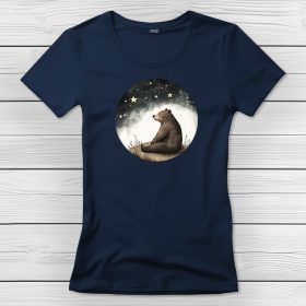 Medvés póló nőknek sötétkék színben