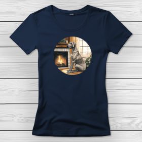 Német dogos póló nőknek sötétkék színben