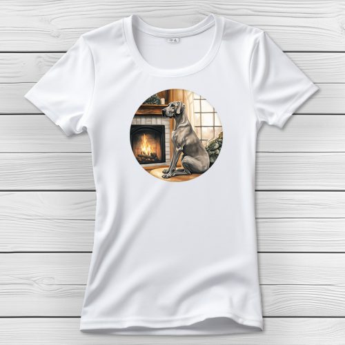 Német dogos póló nőknek fehér színben