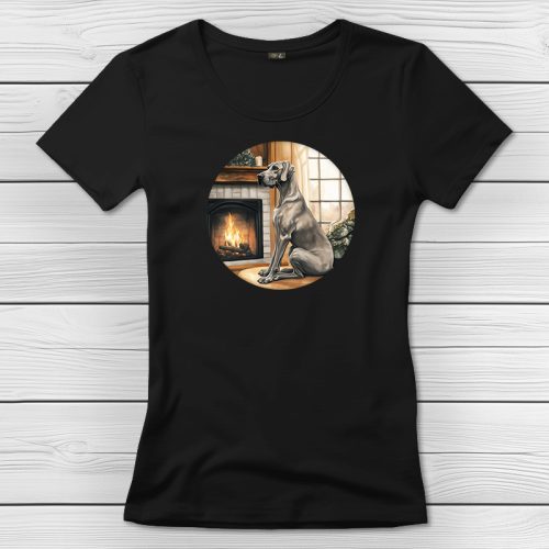 Német dogos póló nőknek fekete színben