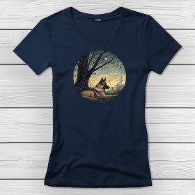 Németjuhászos póló nőknek sötétkék színben