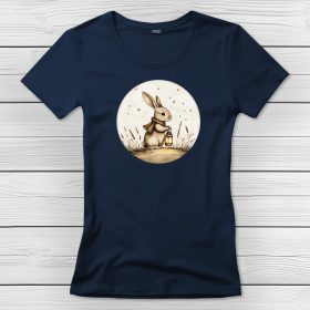 Nyulas póló nőknek sötétkék színben