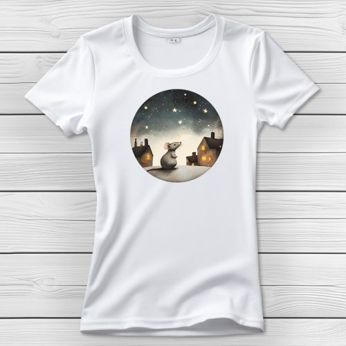 Patkányos póló nőknek fehér színben