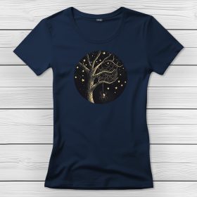 Pókos póló nőknek sötétkék színben