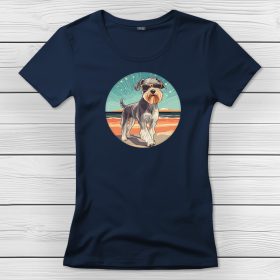 Schnauzeres póló nőknek sötétkék színben