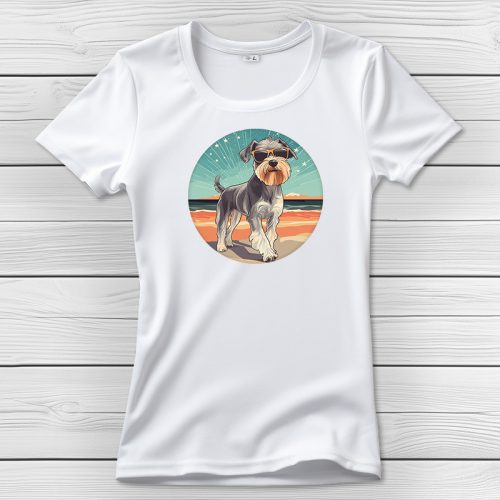 Schnauzeres póló nőknek fehér színben