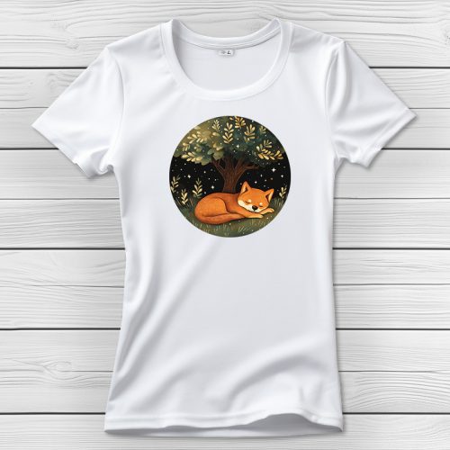 Shiba inus póló nőknek fehér színben