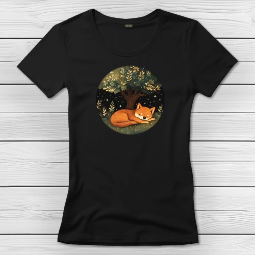 Shiba inus póló nőknek fekete színben