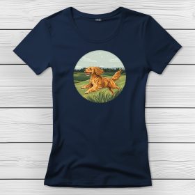 Cocker spánieles póló nőknek sötétkék színben