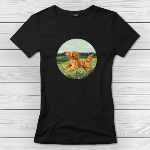 Cocker spánieles póló nőknek fekete színben