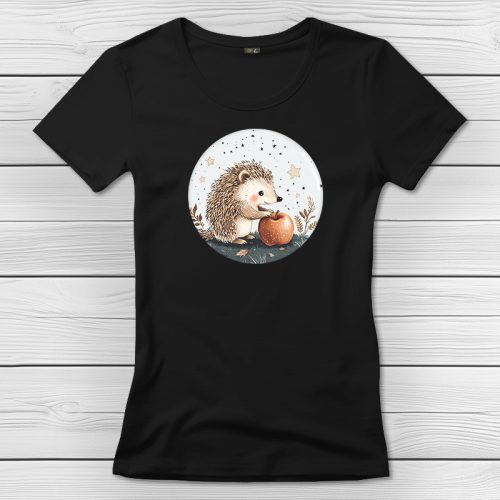 Sünös póló nőknek fekete színben