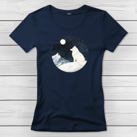 Szamojédes póló nőknek sötétkék színben