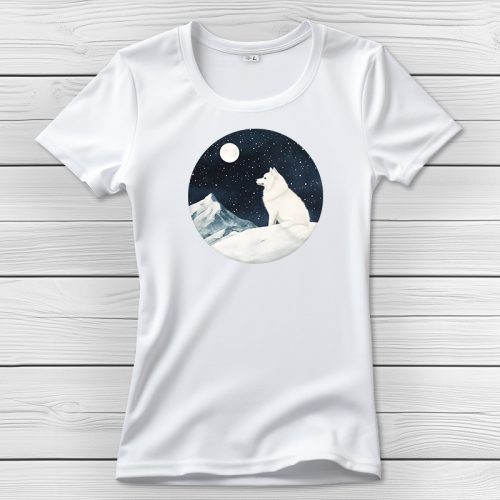 Szamojédes póló nőknek fehér színben