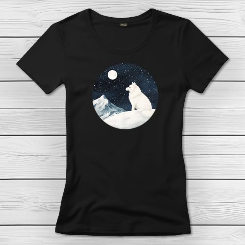 Szamojédes póló nőknek fekete színben