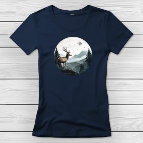 Szarvasos póló nőknek sötétkék színben