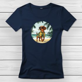 Tacskós póló nőknek sötétkék színben