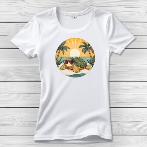 Teknősös póló nőknek fehér színben