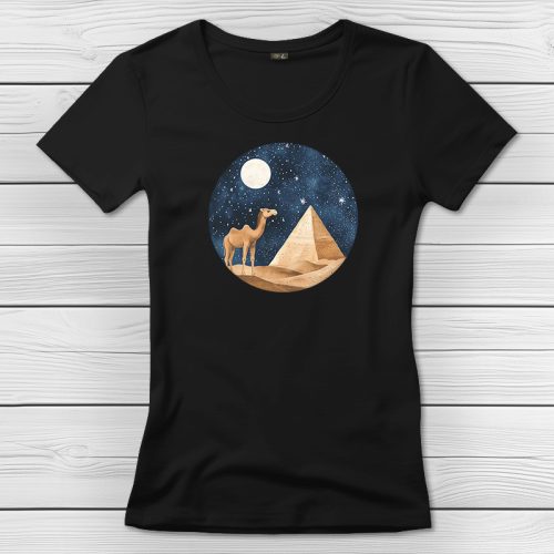 Tevés póló nőknek fekete színben