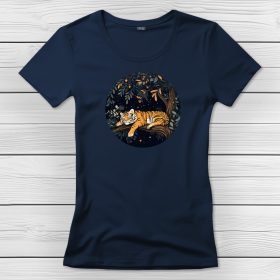 Tigrises póló nőknek sötétkék színben