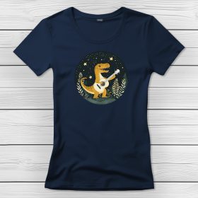 T-rexes póló nőknek sötétkék színben