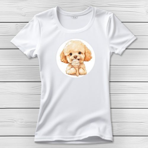 Uszkáros póló nőknek fehér színben